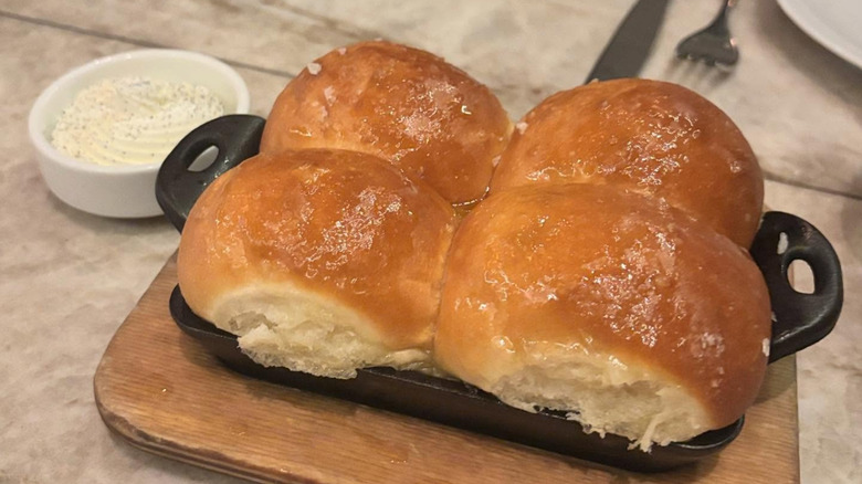 Parker House rolls on a table at Cowboy Star Restaurant & Butcher Shop