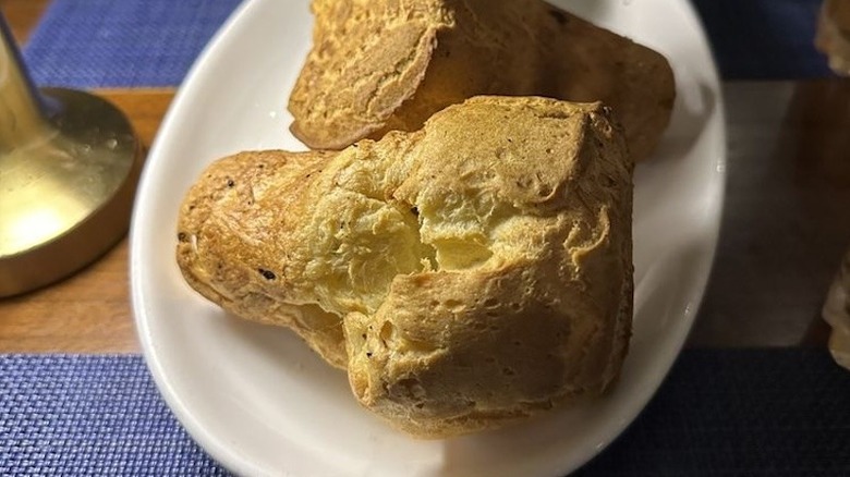 A popover on a plate at Wicked Butcher