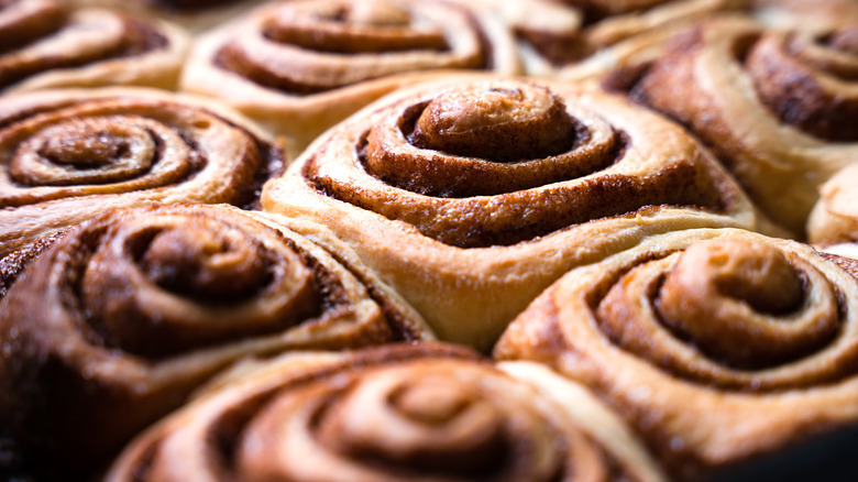 Close-up of cinnamon rolls