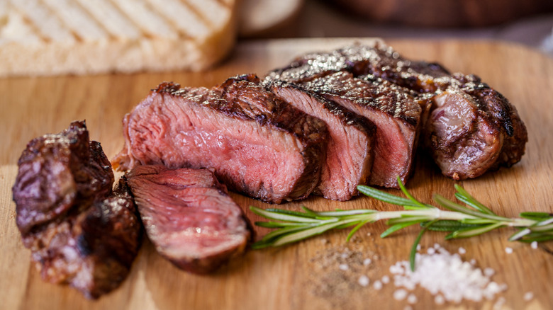 Sliced grilled steak