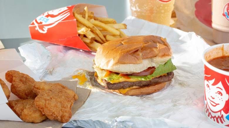 Wendy's meal with fries, burger