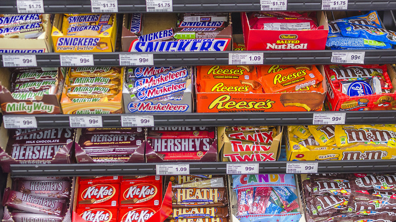 American candy aisle in a grocery store