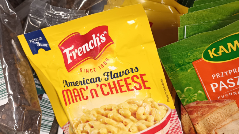 American food in a Polish market aisle