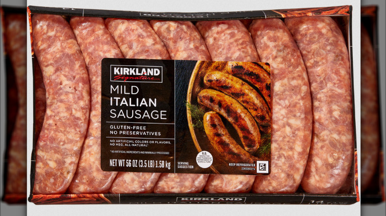 Kirkland Signature mild Italian sausage package