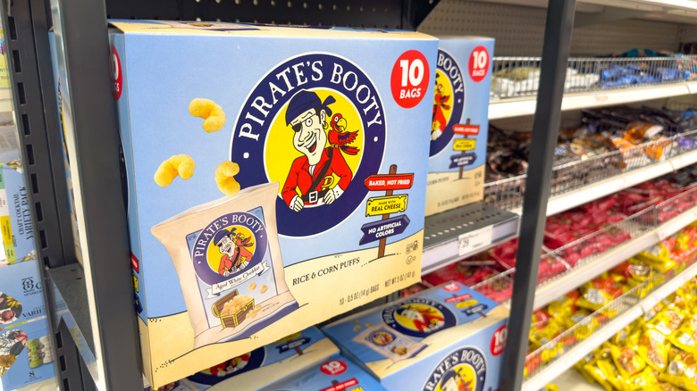 Box of Pirate's Booty on store shelf