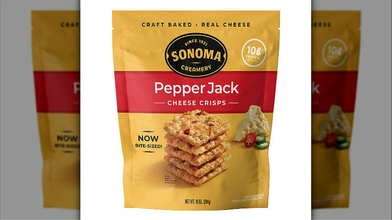 Sonoma Creamery Pepper Jack Crisps on a white background