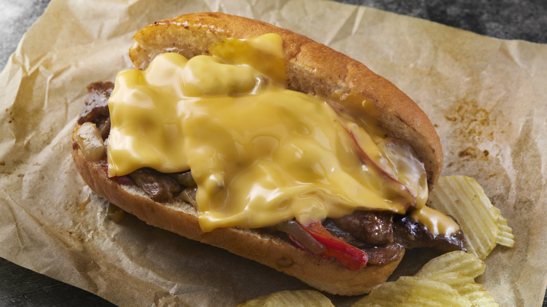 sirloin steak and cheddar sandwich