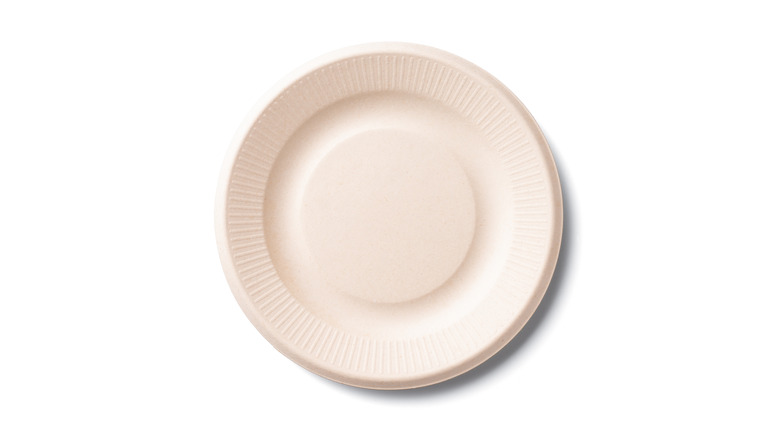 Paper plates on a white background
