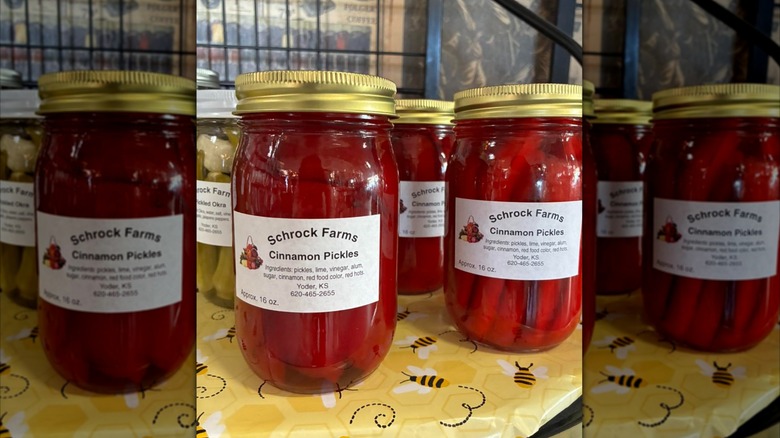 Cinnamon pickles in a jar