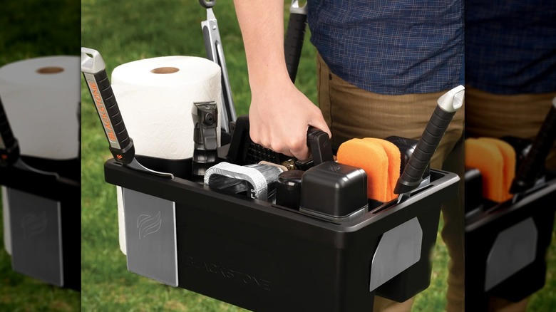 Tool box with grill accessories