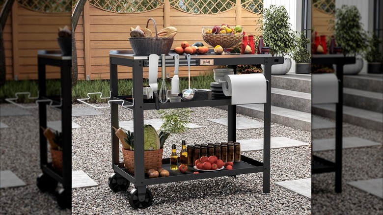 Grill cart with tools