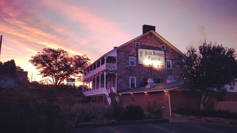 The exterior of the Jean Bonnet Tavern in Bedford, Pennsylvania