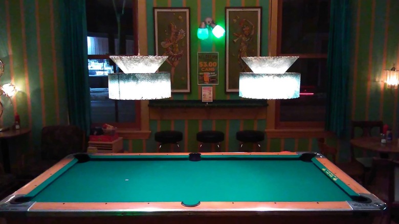 The pool table at Mickey's Tavern in Madison, Wisconsin
