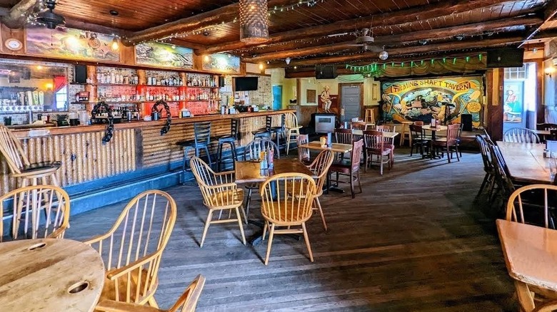 The interior of the The Mine Shaft Tavern in Madrid, New Mexico