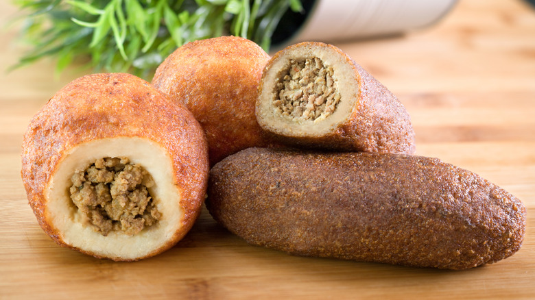 Alcapurrias fritters stuffed with picadillo