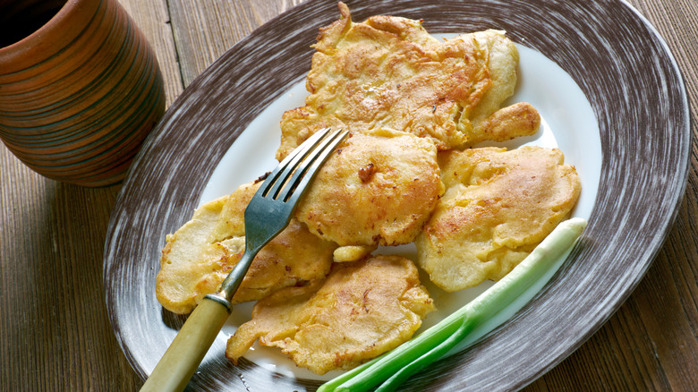 Plate of bacalaitos salted cod fritters