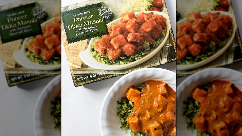 Package of frozen paneer tikka masala from Trader Joe's.
