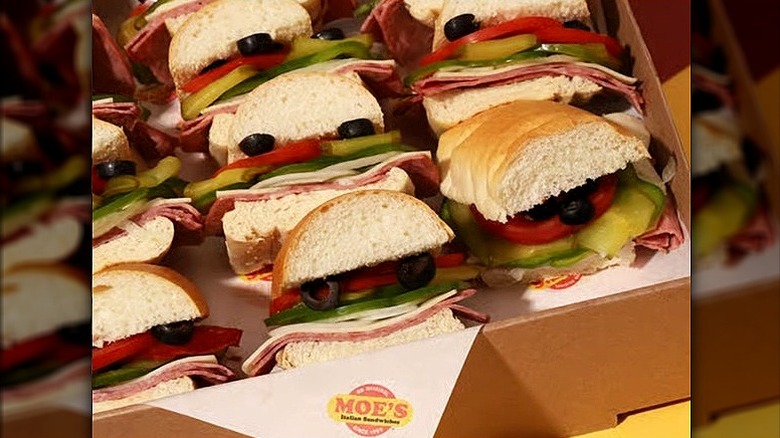 Box of Moe's Italian subs