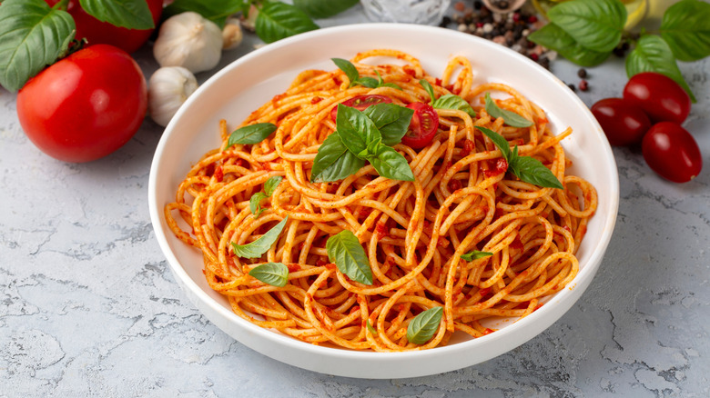 A classic bowl of spaghetti