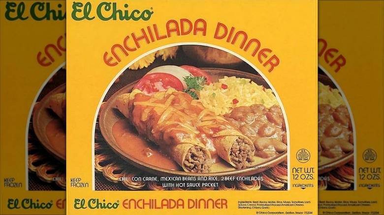 A box of El Chico frozen Enchilada Dinner