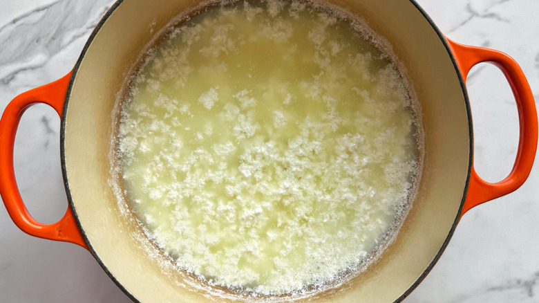 pot of curds separated from whey