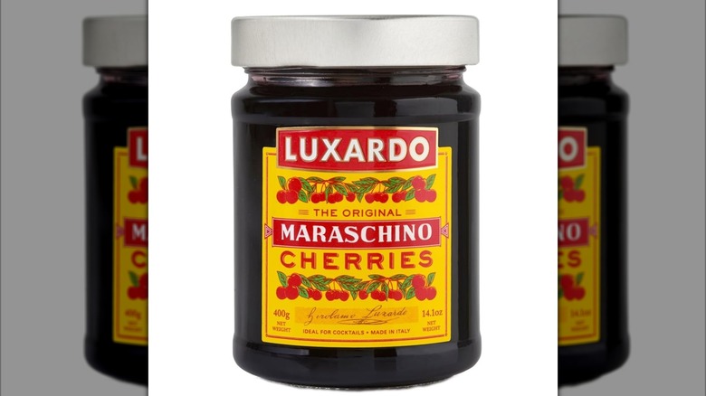 A close-up of Luxardo cherries.