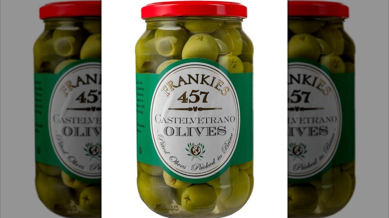 A jar of Frankie's olives.