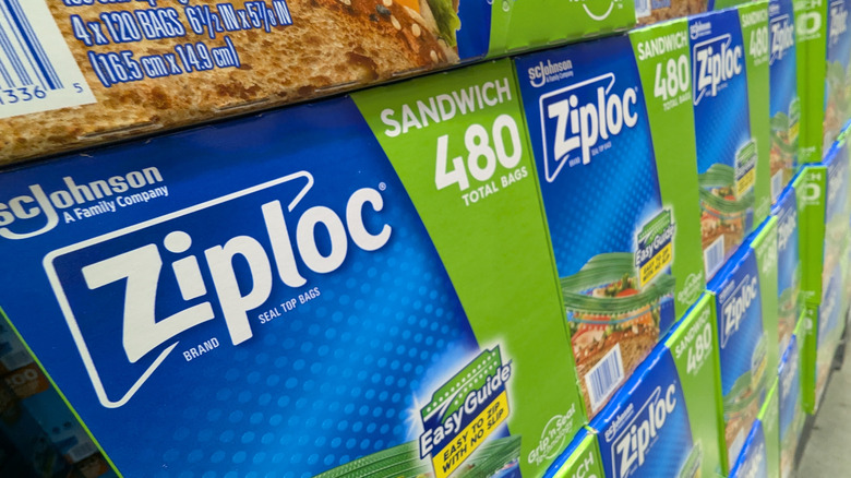 boxes of Ziploc bags