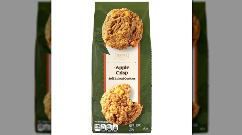 Green bag of Benton's Apple Crisp Soft Baked Cookies.