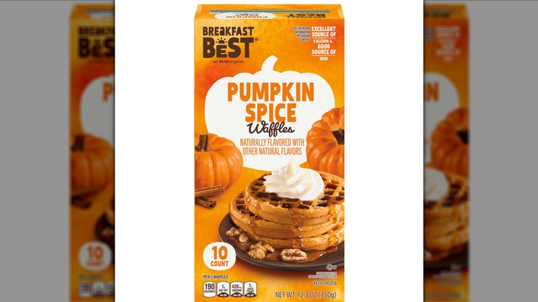 10-count box of Breakfast Best Pumpkin Spice Waffles.