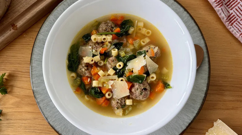 Italian Wedding Soup With Mini Meatballs