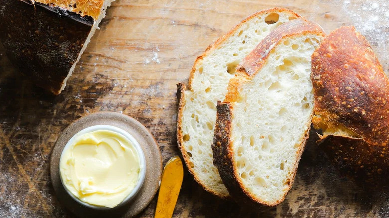 Fresh-baked sourdough bread