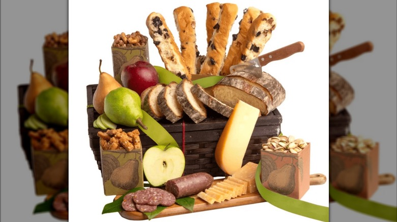 fruit, cheese, salami