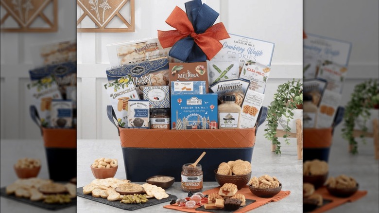 Wine Country Father's Day Gourmet Gift Tote filled with snacks