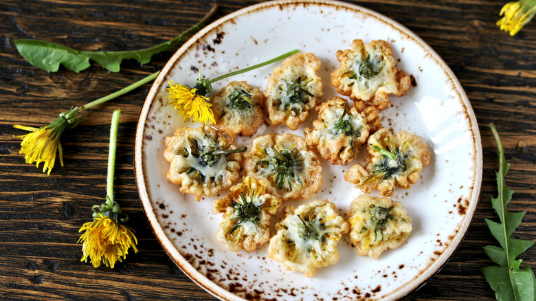 Fried dandelions