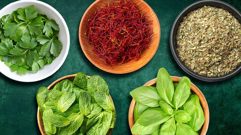 Assorted herbs and spices