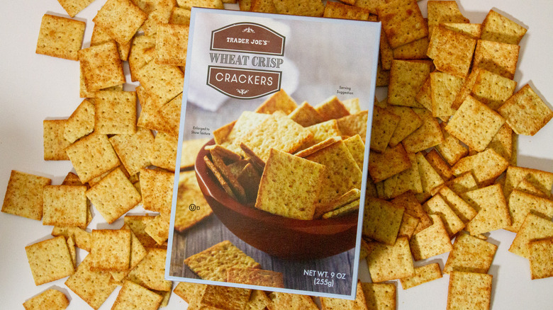 Scattered Wheat Crisp Crackers with the box on top