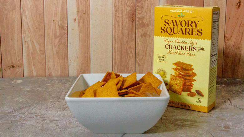 A bowl of Trader Joe's Savory Squares