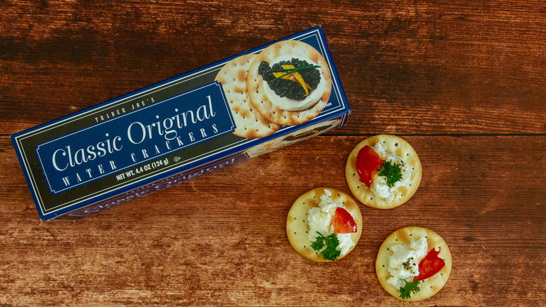 Trader Joe's Water Crackers with toppings