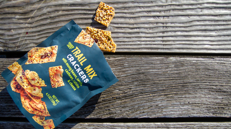 Trail Mix Crackers poured from the bag