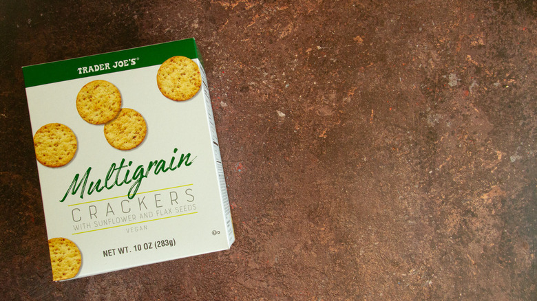 A box of Trader Joe's Multigrain Crackers