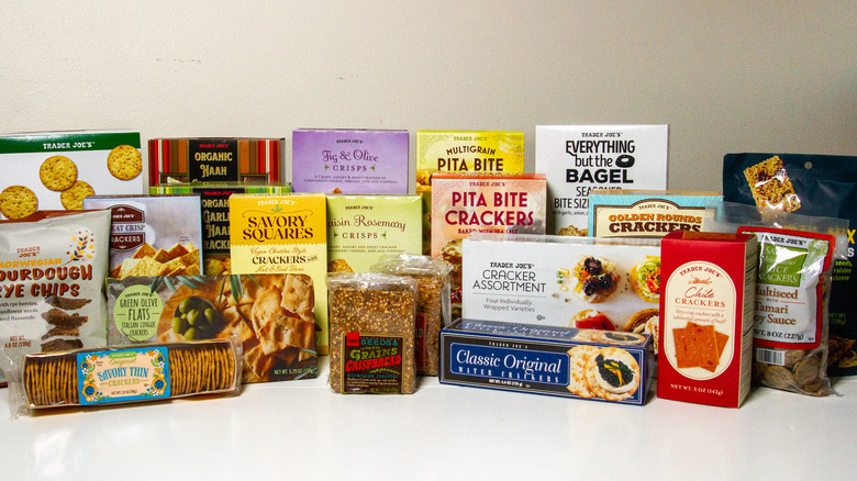 An assortment of Trader Joe's Crackers