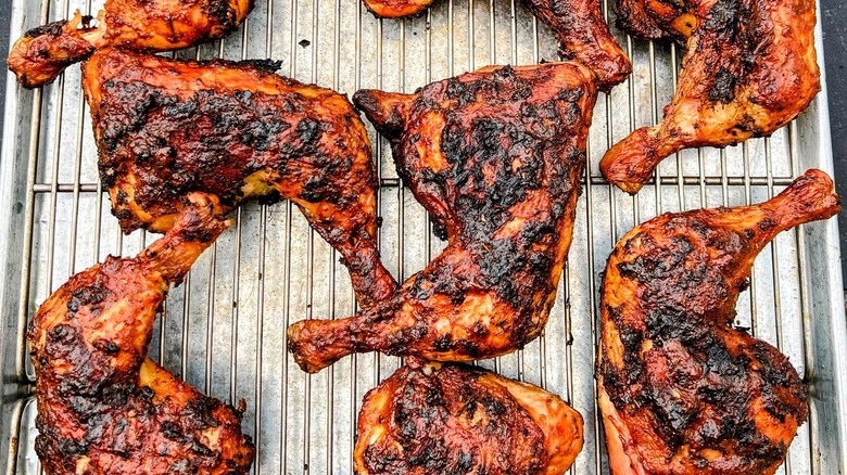 Smoked chicken legs at Cattleack Barbeque