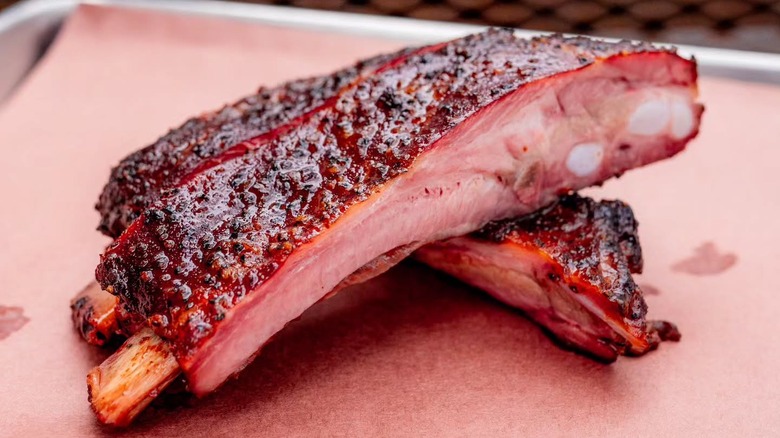 A tray of barbecue ribs at InterStellar BBQ