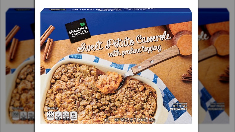 Box of Season's Choice Sweet Potato Casserole with praline topping
