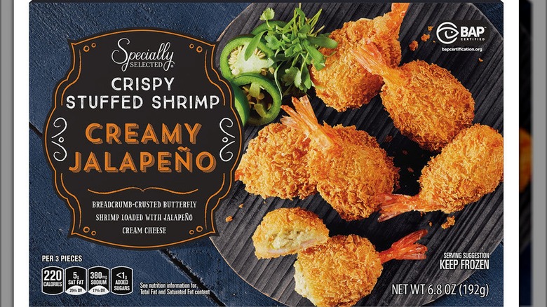 Package of creamy jalapeno-stuffed shrimp