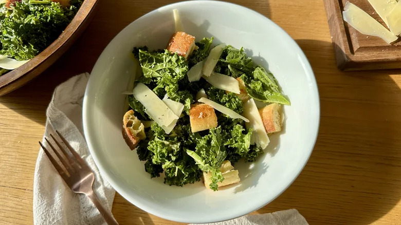 Easy kale Caesar salad