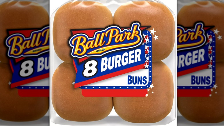 8-pack of Ball Park burger buns on a white background.