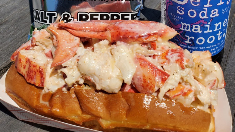Chipman's Wharf lobster roll on table