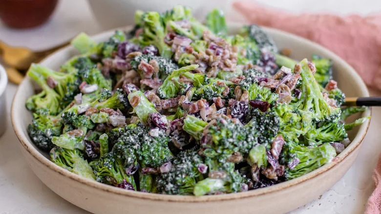 Bowl of broccoli salad
